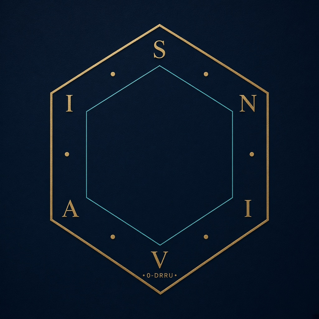 SNIVAI seal, letters S N I V A I around an empty hex